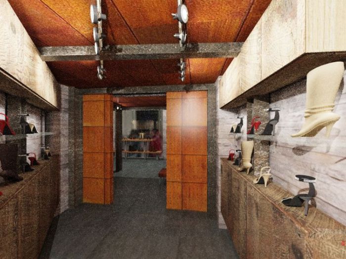 Archisio - Michele Mele - Progetto Negozio stile industrial-vintage