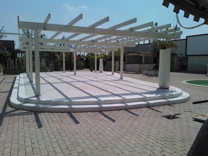 Archisio - Vz Strutture In Legno - Progetto Pergolato in legno di abete lamellare sbiancato