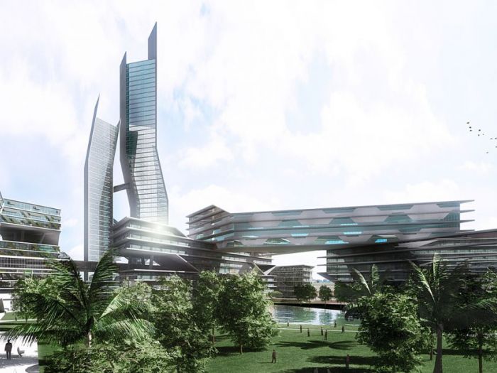 Archisio - Bicuadro - Progetto Ciberjaya city centre masterplan multimedia corridor kuala lumpur