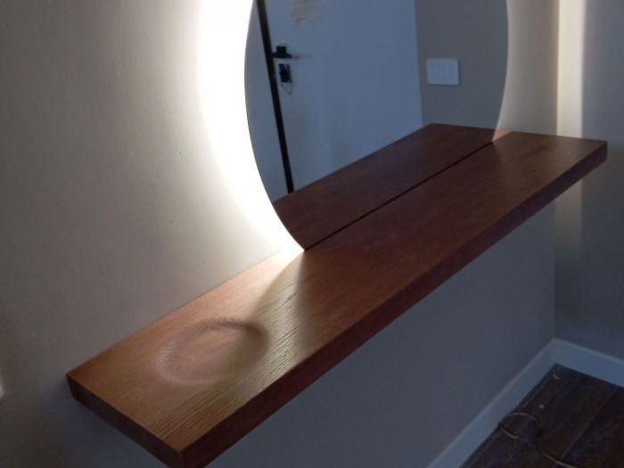 Archisio - Arte Del Legno 86 Snc - Progetto Mensola sospesa con specchio retroilluminato
