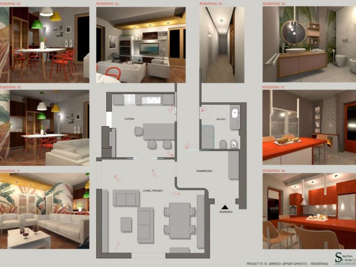 Archisio - Simona De Marco - Progetto Villa unifamiliare progetto di arredo zona cucina living e bagno