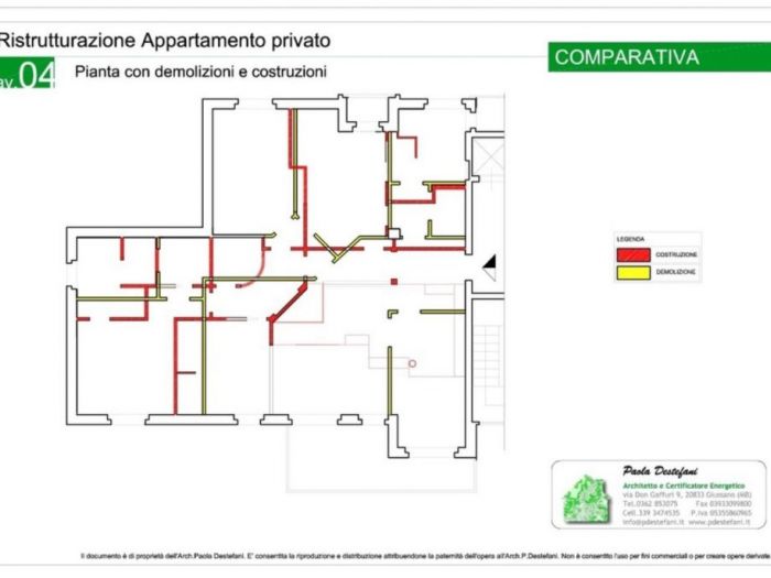 Archisio - Paola Destefani Architetto - Progetto Ristrutturazione appartamento privato