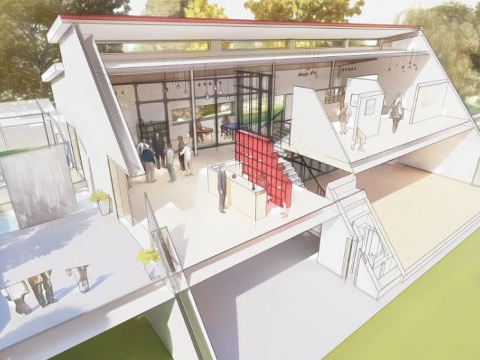 Archisio - Andrea Sorci Natural Living - Progetto Ipotesi progetto di ripristino di un capannone a borghetto flaminio rm per la sede museale della fondazione