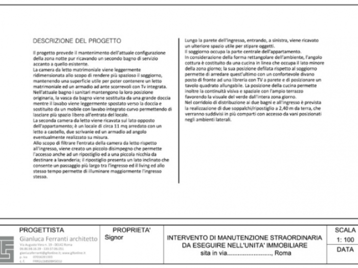 Archisio - Gianluca Ferranti - Progetto Appartamento 70 mq da bilocale a trilocale