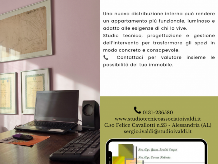 Archisio - Studio Tecnico Associato Ivaldi Carrer - Progetto Ristrutturazione interna di un appartamento ad alessandria