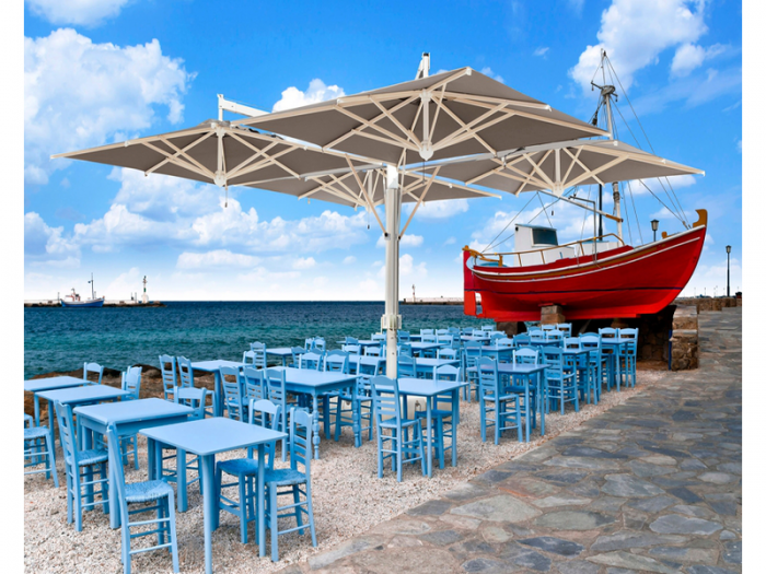 Archisio - Tende Nico Design - Progetto Progetto ombrelloni a grandi superfici