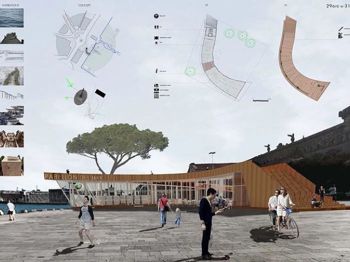 Archisio - Studio Bugna - Progetto Concorso padiglione Temporaneo barcellonasp