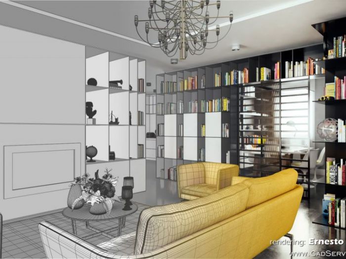 Archisio - Cad Service Di Ernesto Di Gregorio - Progetto Rendering e tour virtuale 3d ristrutturazione appartamento novi velia sa