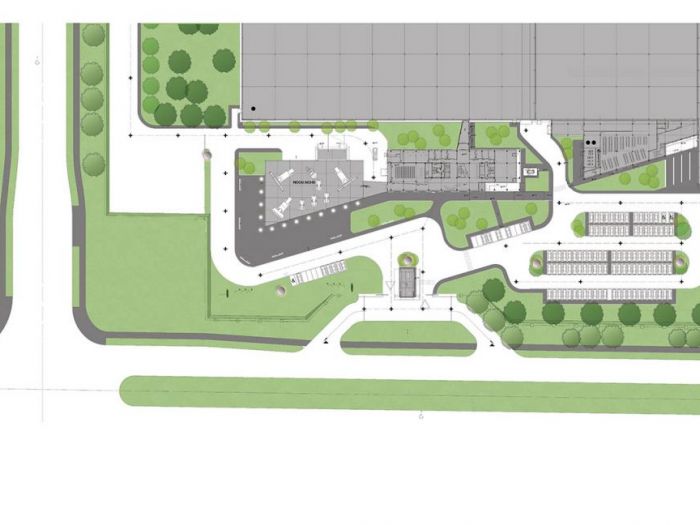 Archisio - Carmadesign srl - Progetto Factory headquarter showroom canteen landscape