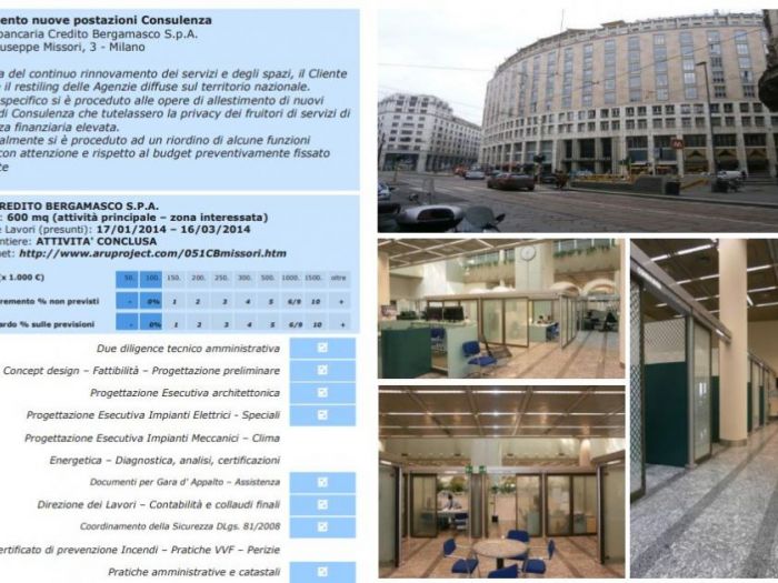 Archisio - Giuseppe Porretti - Progetto Allestimento nuove postazioni consulenza