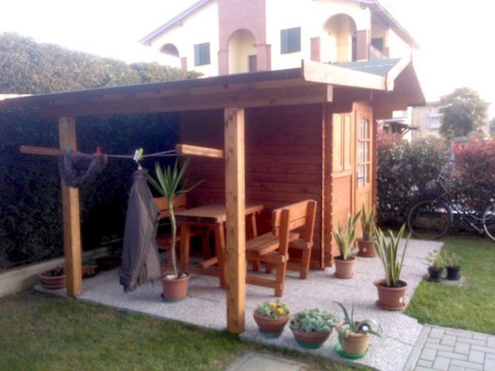 Archisio - Vz Strutture In Legno - Progetto Casetta ad incastro con veranda