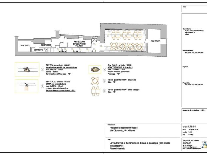 Archisio - Valter Arcari - Progetto Ristorante milano centro