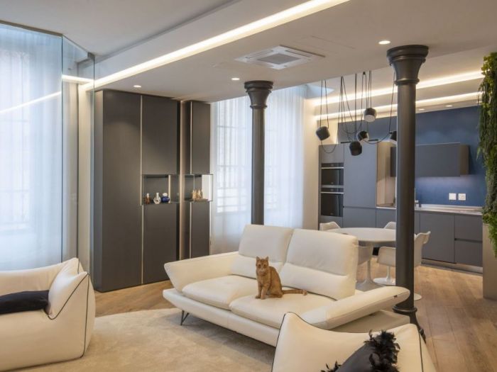 Archisio - Michelevolpi Studio Interior Design - Progetto Blu notte per una zona giorno