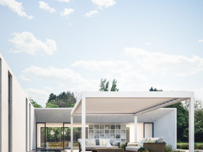 Archisio - Idea Tenda - Progetto Strutture autoportanti addossate pergolati