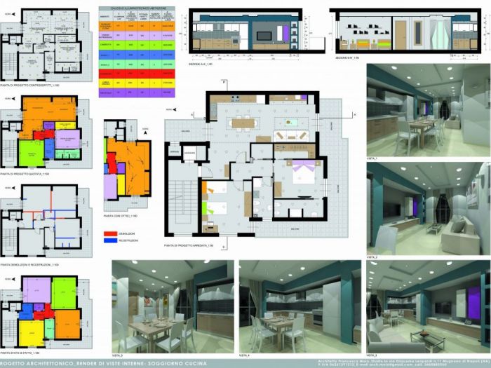 Archisio - Francesco Moio - Progetto Ristrutturazione appartamento con diversa distribuzione interna