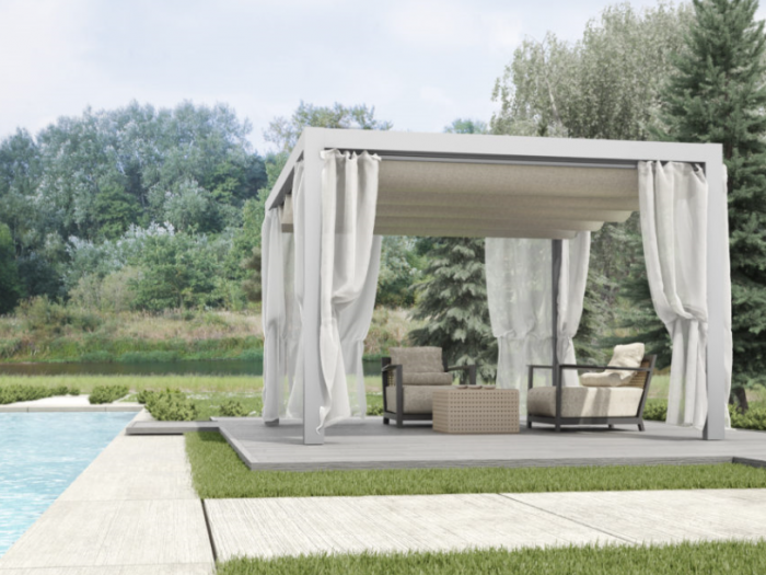 Archisio - Idea Tenda - Progetto Strutture autoportanti addossate pergolati