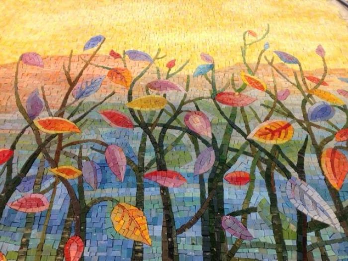 Archisio - Dalla Pozza Marmi Srl - Progetto Bancone bar in mosaico artistico