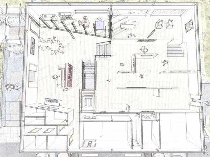 Archisio - Andrea Sorci Natural Living - Progetto Ipotesi progetto di ripristino di un capannone a borghetto flaminio rm per la sede museale della fondazione