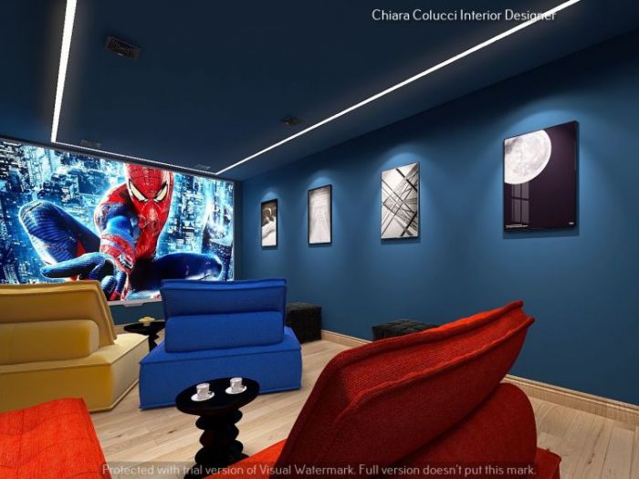 Archisio - Chiara Colucci - Progetto Home theater dispirazione bauhaus