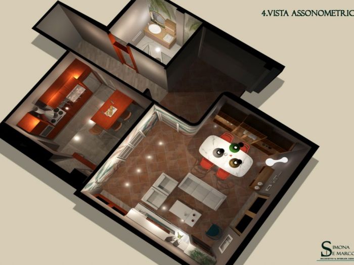 Archisio - Simona De Marco - Progetto Villa unifamiliare progetto di arredo zona cucina living e bagno