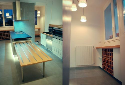 Archisio - Ferrantelli Falegnameria - Progetto Cucina con penisola e tavolo estraibile