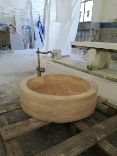 Archisio - Dd Marmi Di Cicco Antonella - Progetto Lavandino in travertino