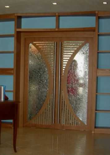 Archisio - Falegnameria Salvioli - Progetto Porta in legno con vetro