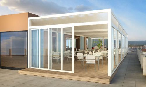 Archisio - Gilles Patrice Arch Todaro - Progetto Pergola di copertura attico hotel yachting palace di marina