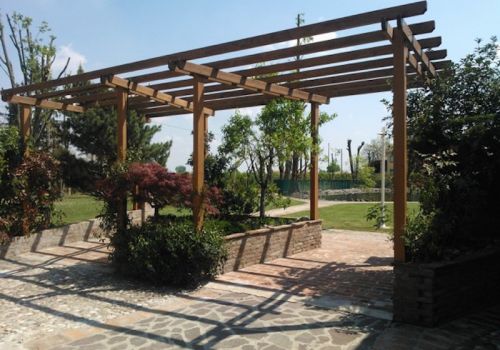 Archisio - Vz Strutture In Legno - Progetto Pergolato in legno di abete lamellare
