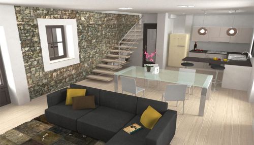 Archisio - Luca Giraudo - Progetto Salotto piano terra abitazione privata