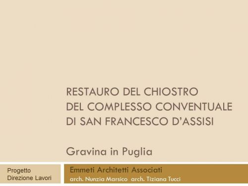 Archisio - Emmeti Architetti Associati - Progetto Restauro del chiostro del convento di san francesco dassisi