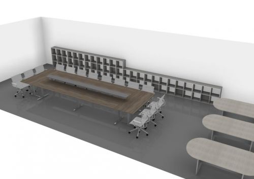 Archisio - Imetallici Di Taverna Andrea Taverna - Progetto Tavolo riunione con libreria milton