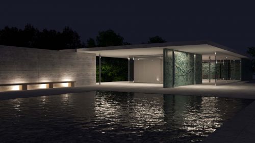 Archisio - Startrender - Progetto Padiglione tedesco mies van der rohe