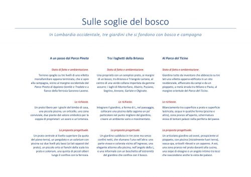 Archisio - Luca Righetto - Progetto Progettazione giardini varese busto arsizio Sulle soglie del bosco
