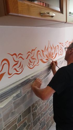 Archisio - Lavoro di Arte Del Colore Di Mosca Ferdinando - Decorazione di interni con tecniche decorative e texture che esaltano gli ambienti utilizzando marmorino venetian plaster munaiky foglia oro stencilartAerografieTinteggiatura