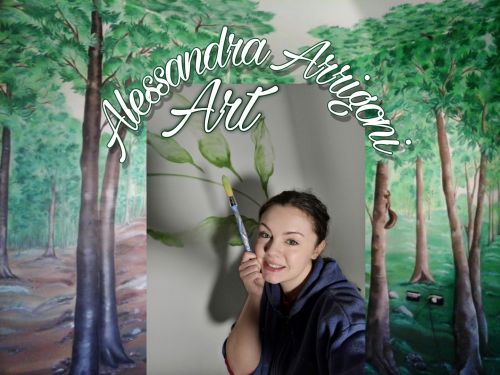 Archisio - Lavoro di Alessandra Arrigoni - Salve a tutti sono alessandra e vivo a colori grazie allarte Con studi artistici mi sono imbattuta nella mia prima decorazione su parete nel 2014 da allora stato amore Dipinto su tela illustr