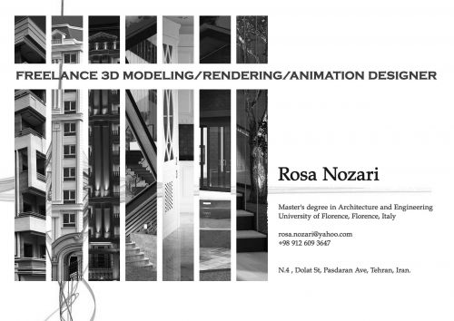 Archisio - Progetto di Rosa Nozari - Sono un libero professionista con ottime capacit di 3d-modellazione rendering and animazione Possiedo eccellenti competenze informatiche e tecniche con conoscenze avanzate di 3ds max lumion auto