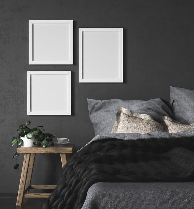 Camera da letto in bianco e nero: accessori e dettagli