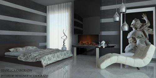 Archisio - Gianluca Contrada - Progetto Render di progetto arredamento camera da letto abitazione privata
