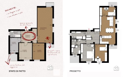 Archisio - Sumisura Architetti - Progetto Ristrutturazione appartamento anni 50