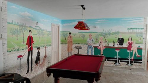 Archisio - Edyta Komar - Progetto Decorazione di parete di un ristorante di una sala hobby in una sala da gioco e allestimento per show-room per unazienda nel settore moda