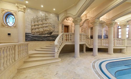 Archisio - Grassi Pietre - Progetto Ville private a mosca colonne balaustre e scale