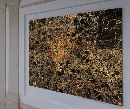Archisio - Progetto Arte Poli srl - Progetto Jaguar mosaic in marble slab