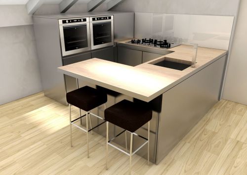 Archisio - Federico Dubini - Progetto Cucina inoxProdotto artigianale