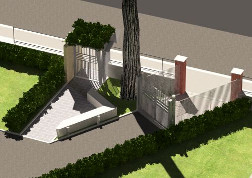 Archisio - Aldo Canepone - Progetto Nuovo ingresso pedonale e carrabile in area verde ed a parcheggio di un complesso condominiale per abitazioni ina casa