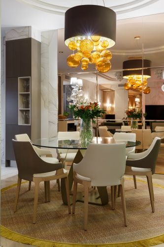 Archisio - Multiforme Lighting - Progetto Lampadari moderni e classici in vetro soffiato di murano per appartamento a san pietroburgo