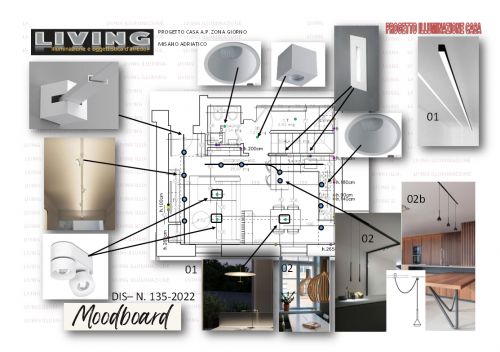 Archisio - Living Illuminazione - Progetto Presentazione progetti e fornitura illuminazione 2023 cliente di appartamento su due piani a misano adriatico