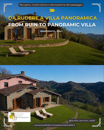 Archisio - Studio Tecnico Associato Ivaldi Carrer - Progetto Da rudere a villa panoramica nel monferrato