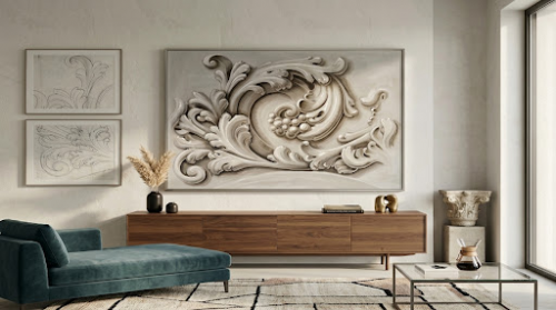 Archisio - Alessandra Arrigoni - Progetto Pannello decorativo foglie dacanto